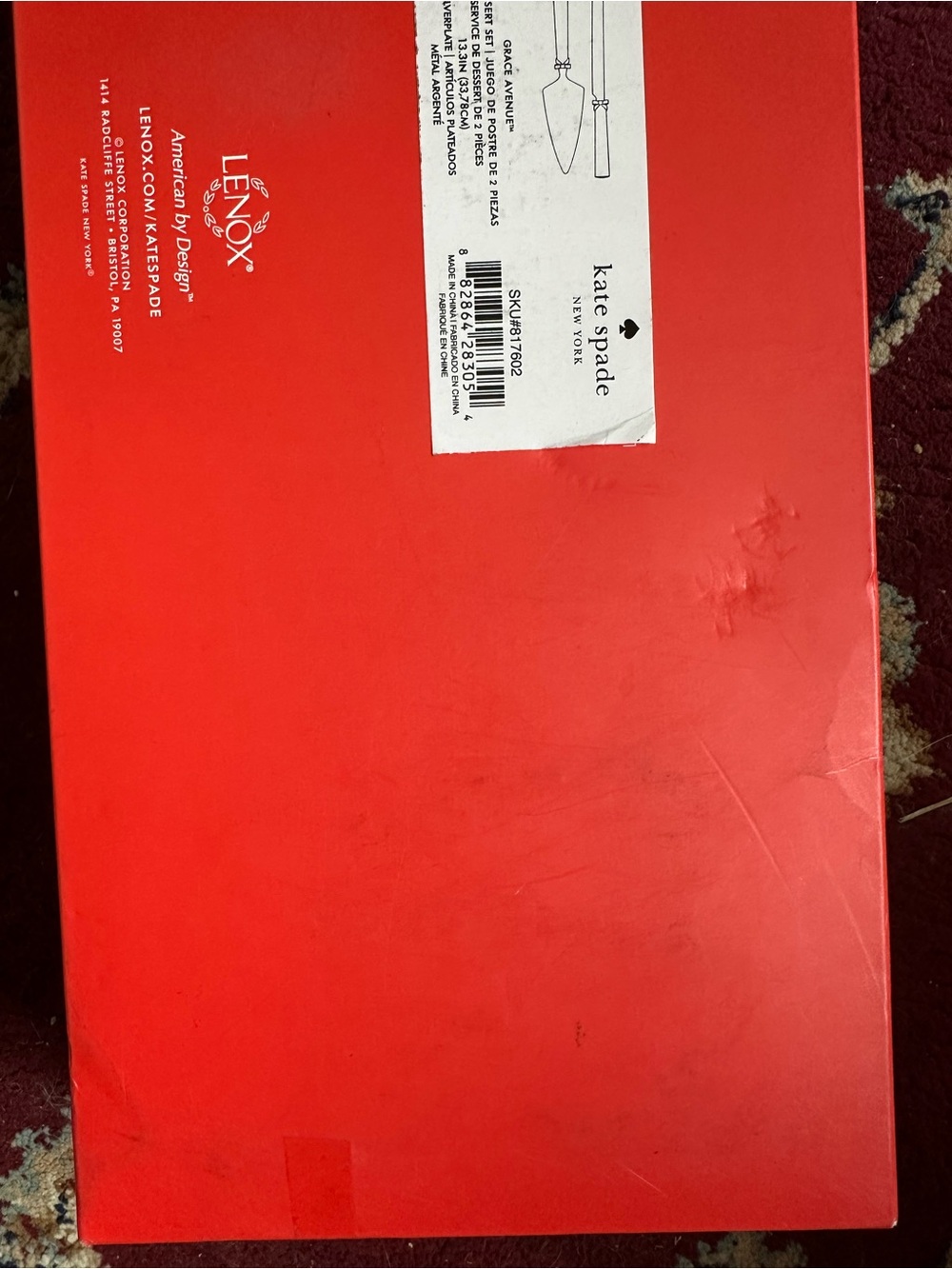 Lenox NWT and box kate spade Silver Cake Knife and Server Set never used - Picture 5 of 16